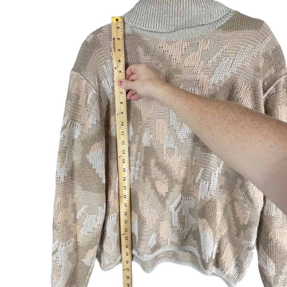 Vintage Renee Tener for Jeanne Pierre Pastel 80s Sweater SIZE LARGE L Lambswool - Picture 6 of 10
